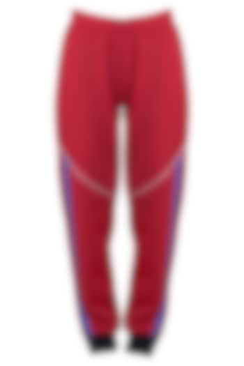Red wide leg cut pants by Myriad