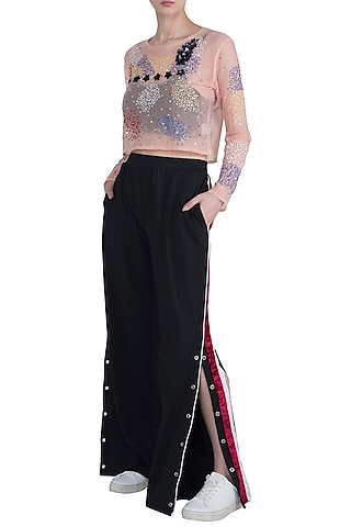 Black wide cut pants by MYRIAD