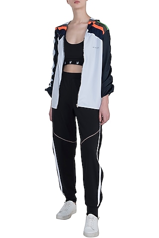 White polyester jacket by MYRIAD
