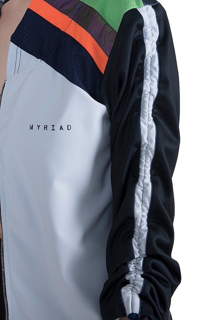White polyester jacket available only at Pernia's Pop Up Shop.