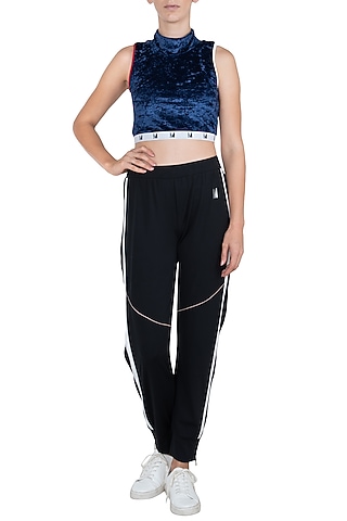 Blue velvet crop top by MYRIAD