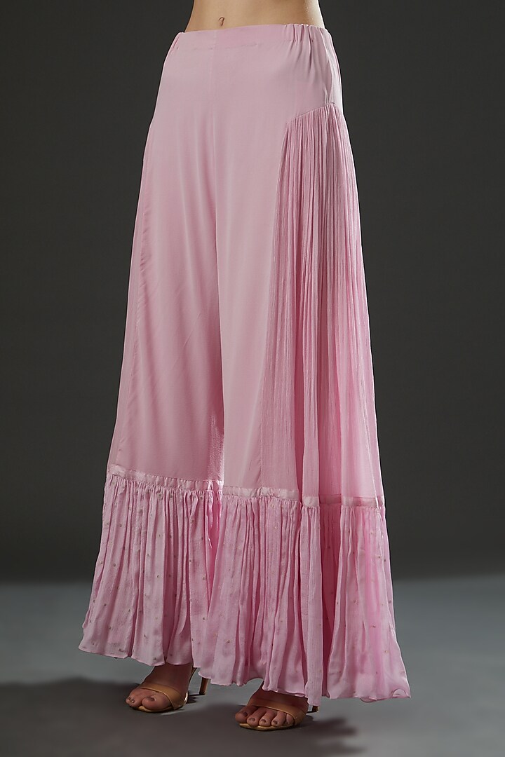 Lilac Georgette & Chiffon Bridal Sharara Set by MADZIN at Pernia's Pop Up Shop