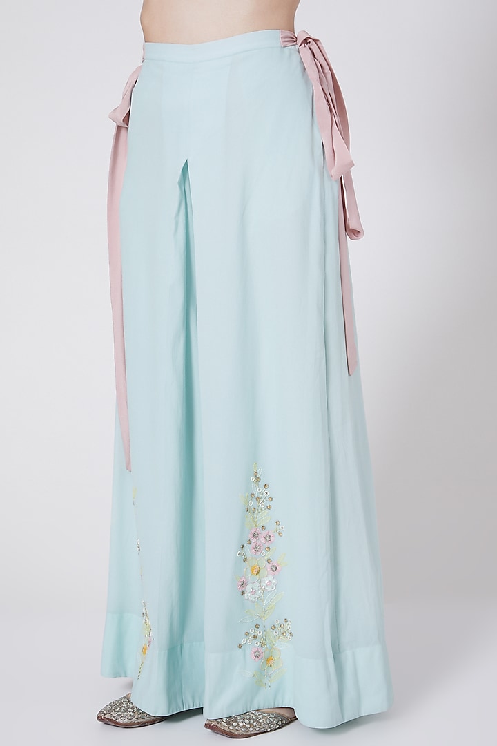 Mint Georgette Wedding Sharara Set by MADZIN at Pernia's Pop Up Shop