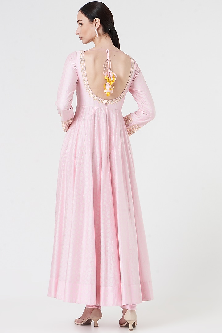 Lilac Embroidered Wedding Anarkali Set by MADZIN at Pernia's Pop Up Shop
