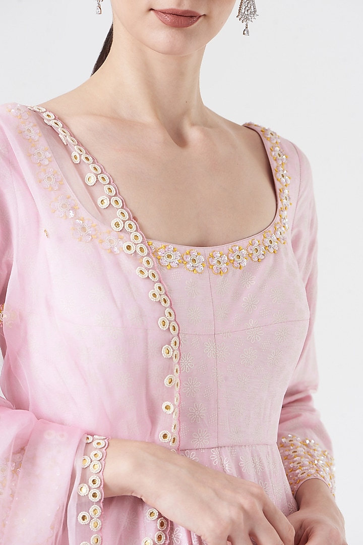 Lilac Embroidered Wedding Anarkali Set by MADZIN at Pernia's Pop Up Shop