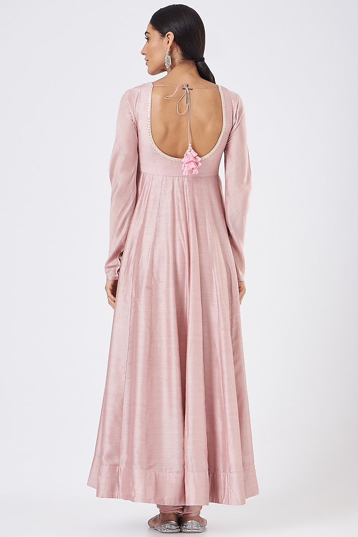 Mauve Gota Patti Embroidered Wedding Anarkali Set by MADZIN at Pernia's Pop Up Shop