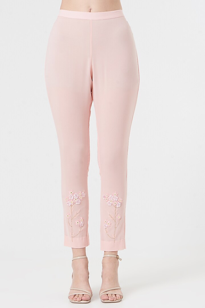 Rose Pink Embroidered Kurta Set by MADZIN at Pernia's Pop Up Shop