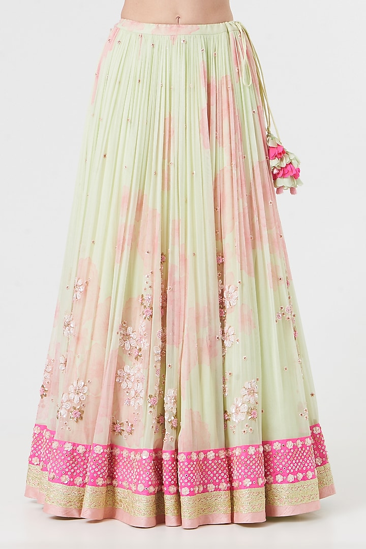Pink Embroidered Bridal Lehenga Set by MADZIN at Pernia's Pop Up Shop