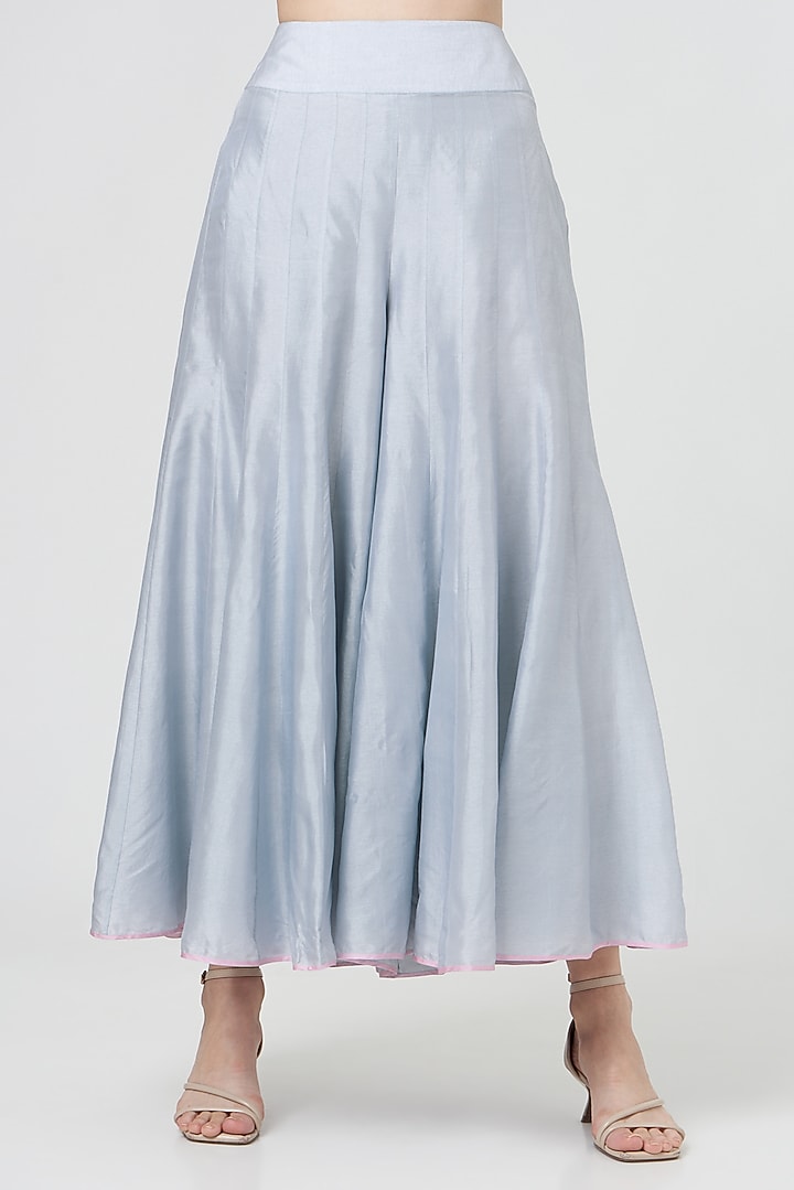 Powder Blue Silk Wedding Sharara Set by MADZIN at Pernia's Pop Up Shop