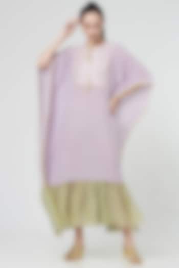 Lavender Embroidered Kaftan by MADZIN
