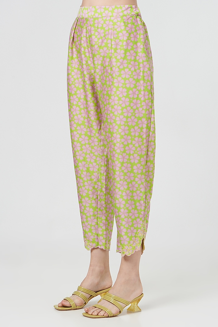 Sage Green Printed Kurta Set by MADZIN at Pernia's Pop Up Shop