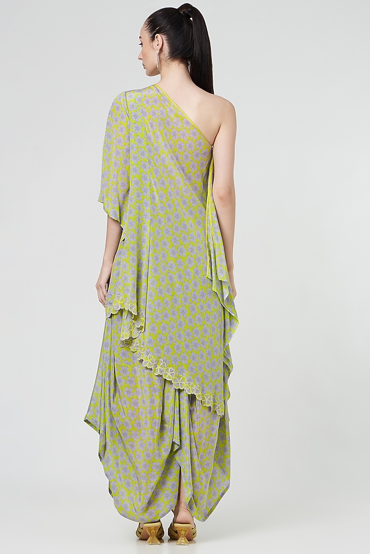 Spring Green Printed Dhoti Set by MADZIN at Pernia's Pop Up Shop