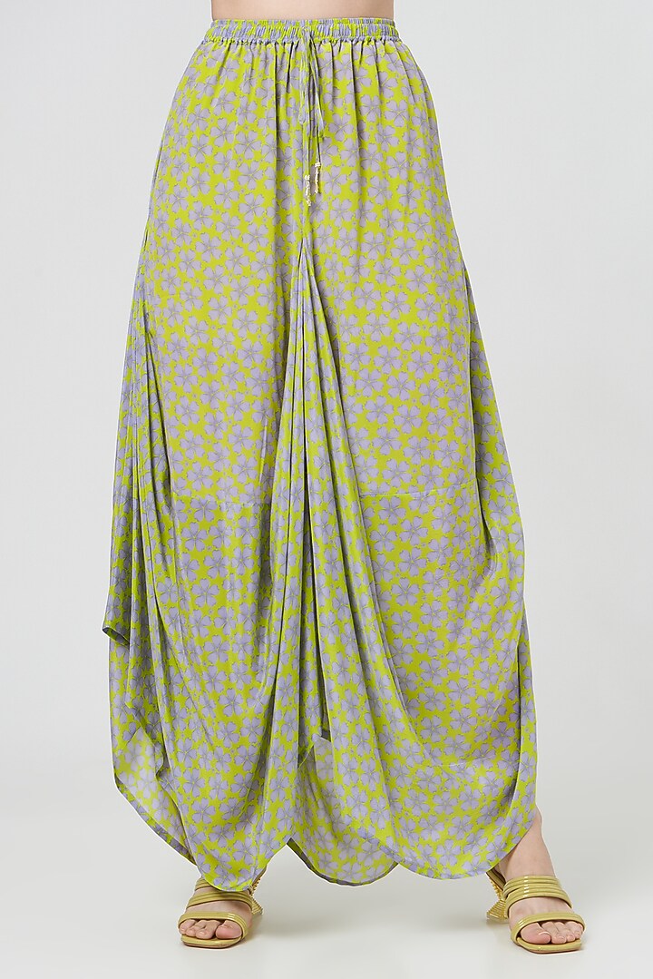Spring Green Printed Dhoti Set by MADZIN at Pernia's Pop Up Shop