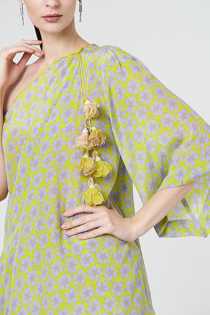 Spring Green Printed Dhoti Set by MADZIN at Pernia's Pop Up Shop