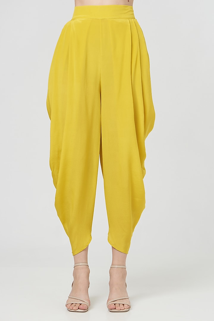 Yellow Embroidered Kurta Set by MADZIN at Pernia's Pop Up Shop