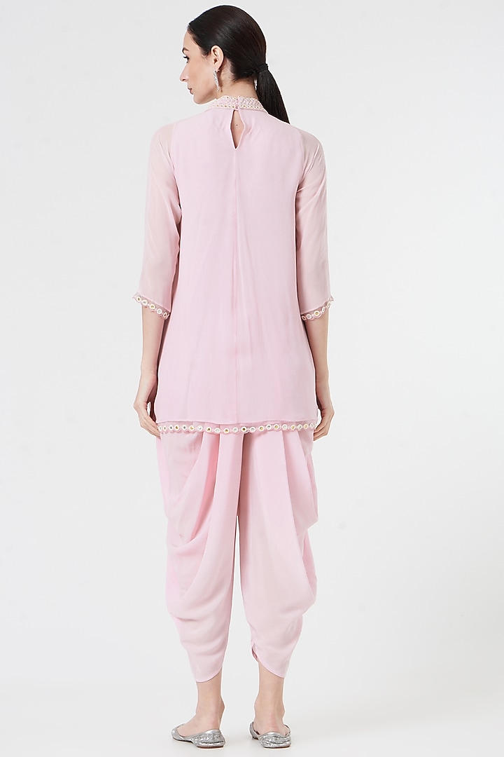 Light Purple Dhoti Set In Silk Crepe by MADZIN at Pernia's Pop Up Shop