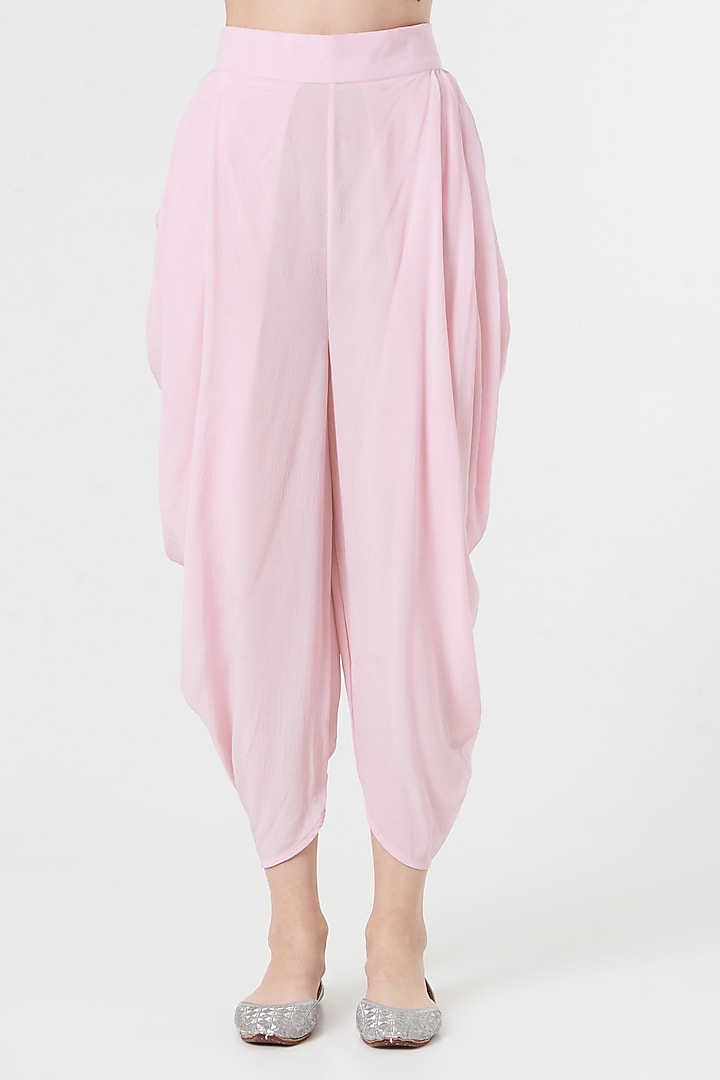 Light Purple Dhoti Set In Silk Crepe by MADZIN at Pernia's Pop Up Shop