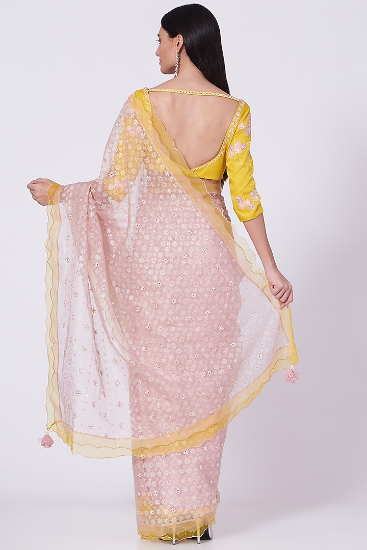 Lilac Embroidered Sree Set by MADZIN at Pernia's Pop Up Shop