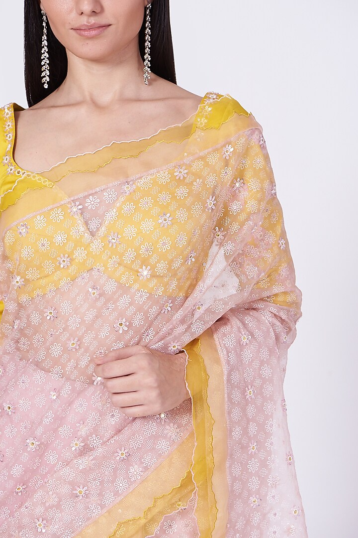 Lilac Embroidered Sree Set by MADZIN at Pernia's Pop Up Shop