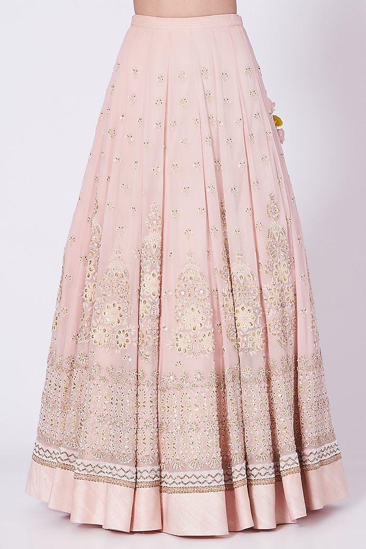 Crystal Rose Embroidered Bridal Lehenga Set by MADZIN at Pernia's Pop Up Shop
