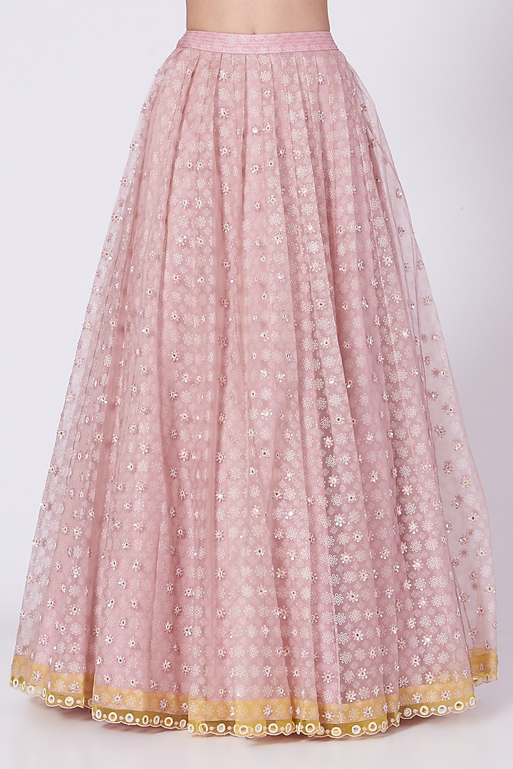 Lilac Embroidered Wedding Lehenga Set by MADZIN at Pernia's Pop Up Shop