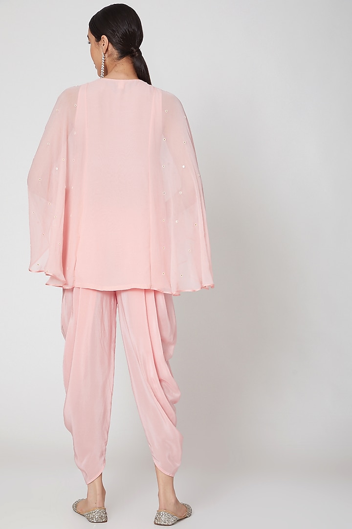 Blush Pink Embroidered Short Kurta Set by MADZIN at Pernia's Pop Up Shop