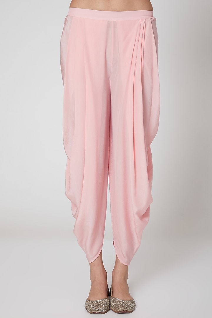 Blush Pink Embroidered Short Kurta Set by MADZIN at Pernia's Pop Up Shop