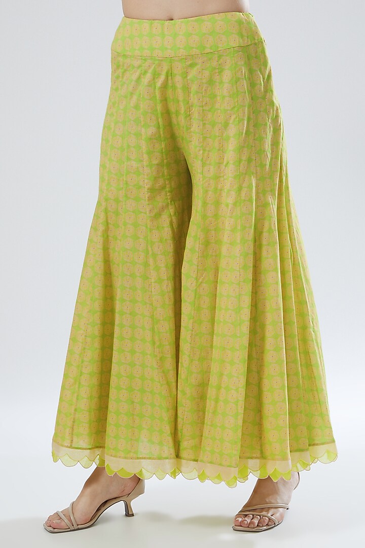 Lime Georgette Silk Wedding Sharara Set by MADZIN at Pernia's Pop Up Shop