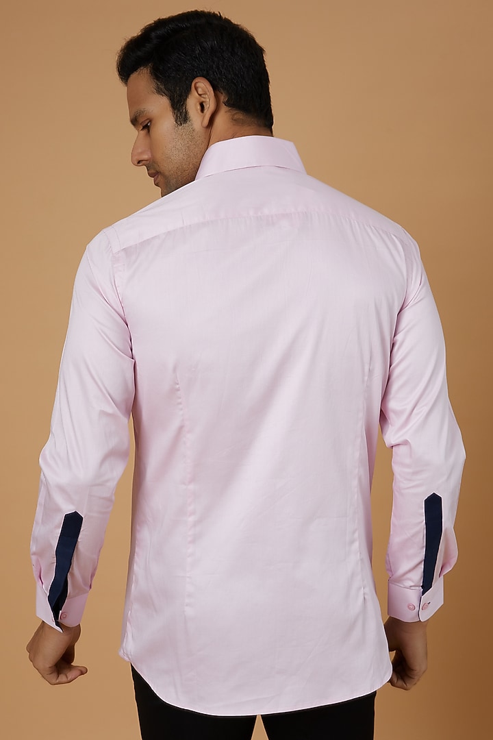 Pink Giza Cotton Hand Embroidered Party Wear Shirt by NAMAN AHUJA at Pernia's Pop Up Shop