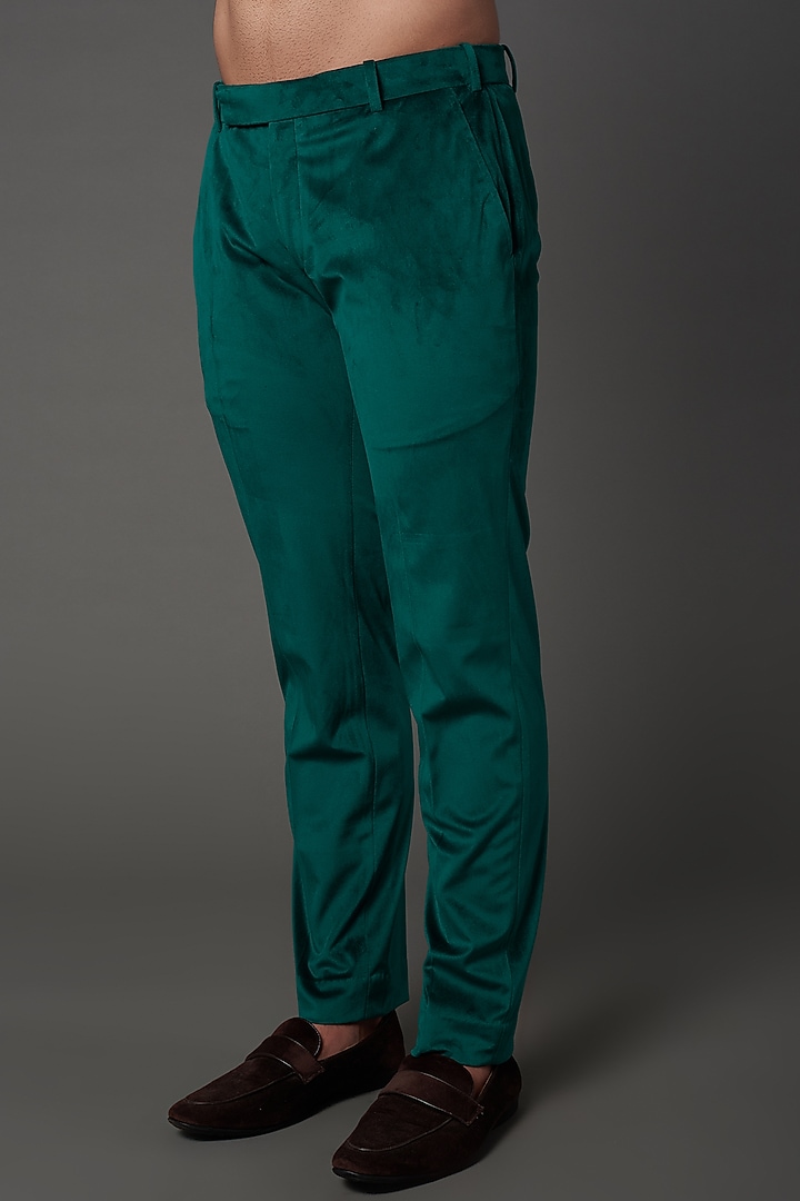 Green Velvet Tuxedo Set by NAMAN AHUJA at Pernia's Pop Up Shop