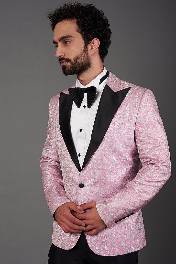 Lilac Silk Tuxedo Set by NAMAN AHUJA at Pernia's Pop Up Shop