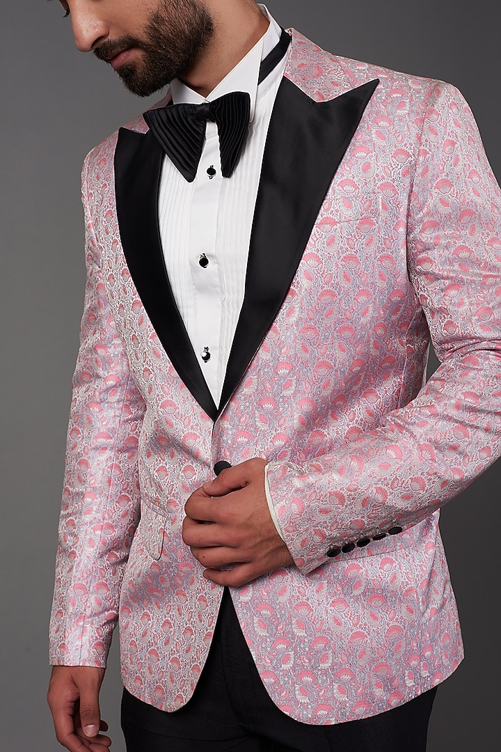 Lilac Silk Tuxedo Set by NAMAN AHUJA at Pernia's Pop Up Shop