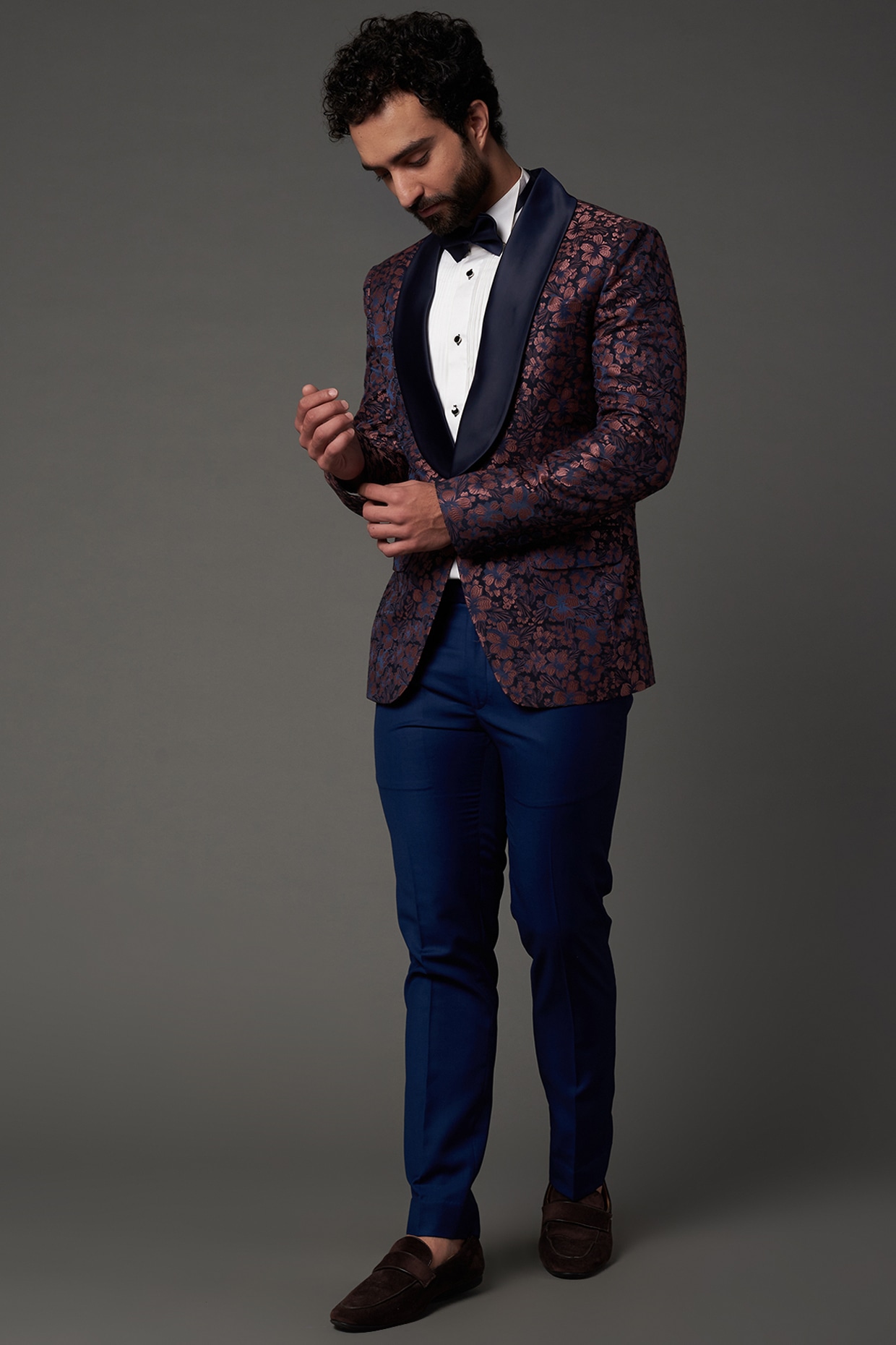 Blue on sale floral tuxedo