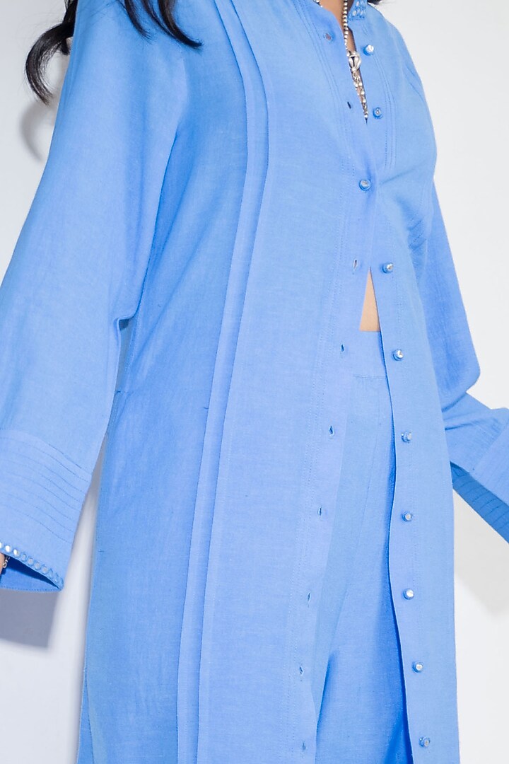 Blue Viscose Palazzo Pants by Naav by Avneet at Pernia's Pop Up Shop