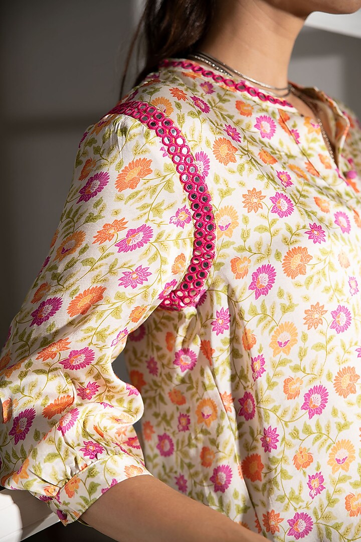 Pink Viscose Printed Shirt by Naav by Avneet at Pernia's Pop Up Shop