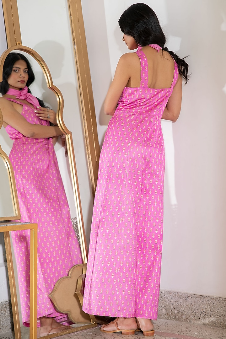 Pink Viscose Printed Jumpsuit by Naav by Avneet at Pernia's Pop Up Shop