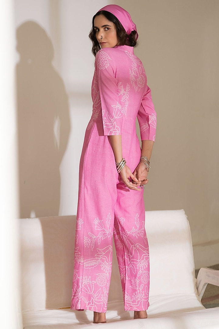 Pink Viscose Wrapped Jumpsuit by Naav by Avneet at Pernia's Pop Up Shop