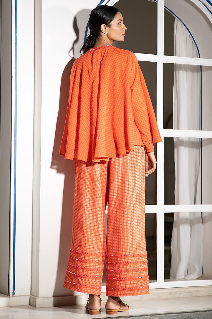 Orange Embroidered Poncho Top by Naav by Avneet at Pernia's Pop Up Shop