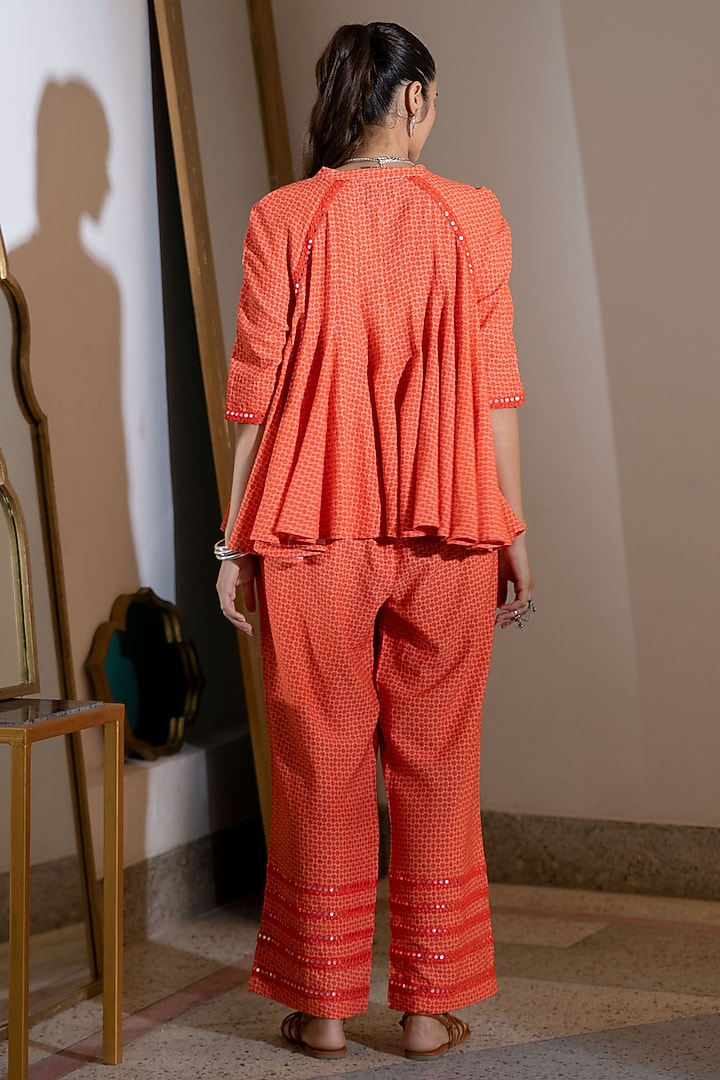 Orange Embroidered Kali Top by Naav by Avneet at Pernia's Pop Up Shop