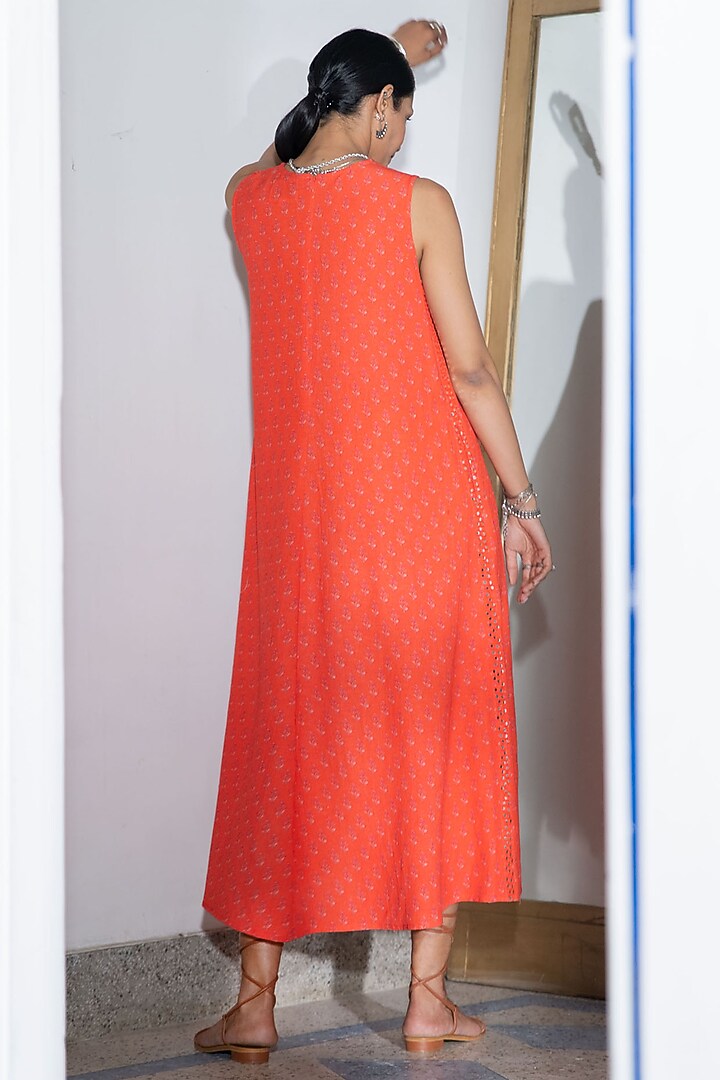 Orange Floral Printed Sheath Summer Dress by Naav by Avneet at Pernia's Pop Up Shop