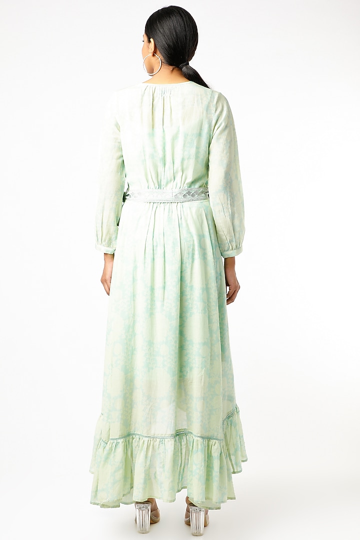 Lime Digital Printed Wrap Summer Dress by Naav by Avneet at Pernia's Pop Up Shop