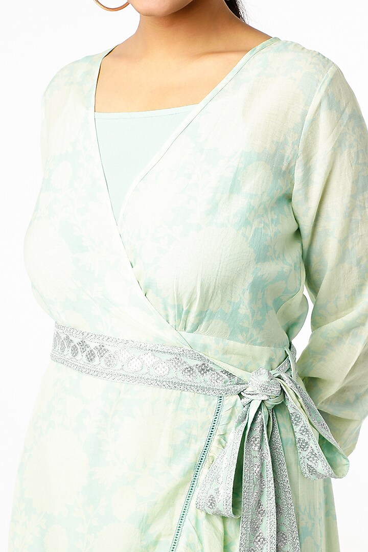 Lime Digital Printed Wrap Summer Dress by Naav by Avneet at Pernia's Pop Up Shop