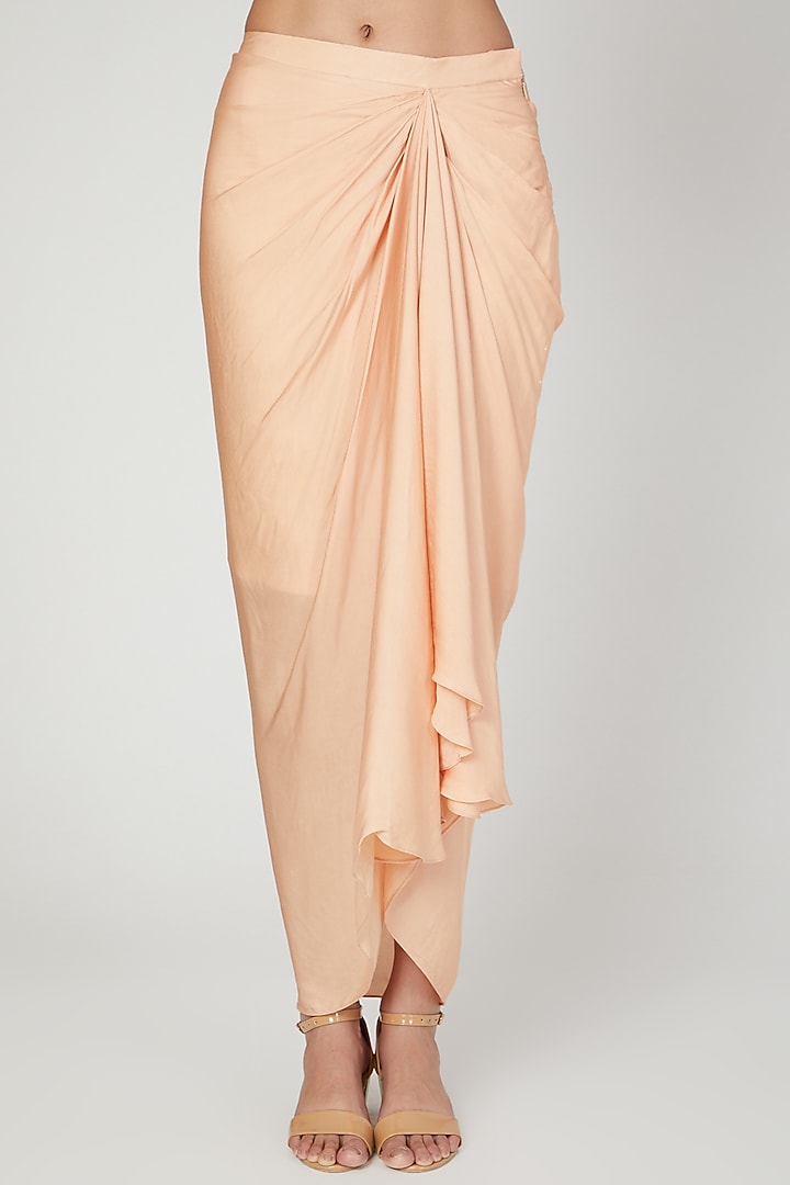Apricot Embroidered Skirt Set by Naffs at Pernia's Pop Up Shop