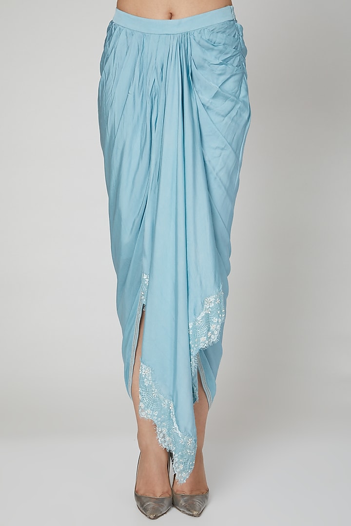 Sky Blue Embroidered Skirt Set by Naffs at Pernia's Pop Up Shop