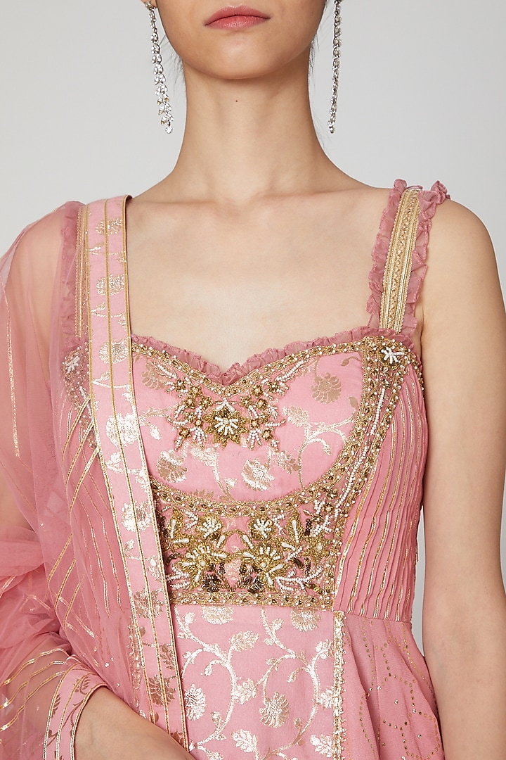 Fuchsia Wedding Sharara Set With Gota Detailing by Naffs at Pernia's Pop Up Shop