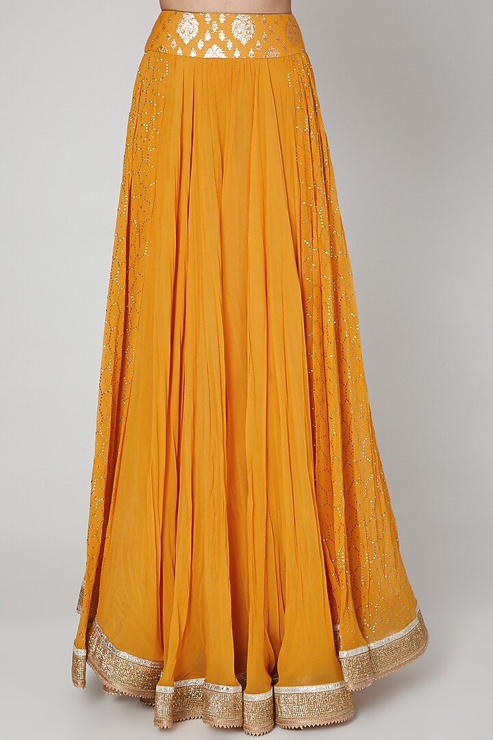 Peachy Orange Embroidered Gharara Set by Naffs at Pernia's Pop Up Shop