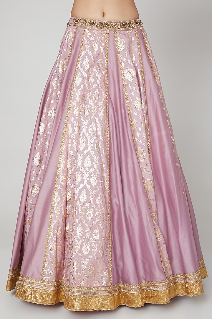 Mauve Gota Detailing Wedding Lehenga Set by Naffs at Pernia's Pop Up Shop