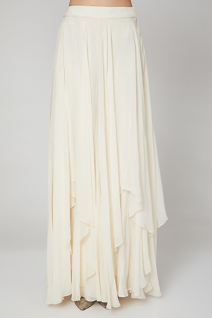 White Embroidered Wedding Sharara Set by Naffs at Pernia's Pop Up Shop
