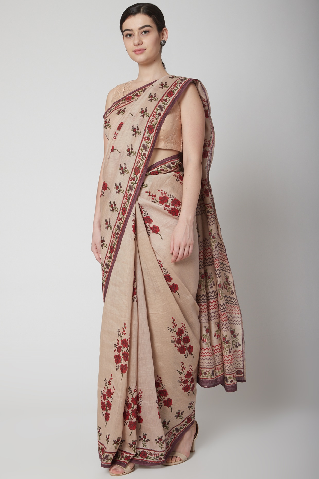 khadi linen saree | CS030 | Latest saree border design | Everlasting Offers  - AB & Abi Fashions