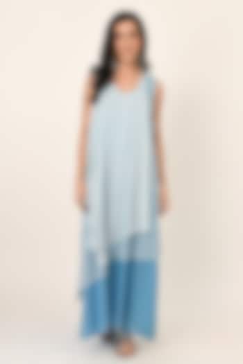 Sky Blue Layered Maxi Summer Dress by Naina Arunima at Pernia's Pop Up Shop
